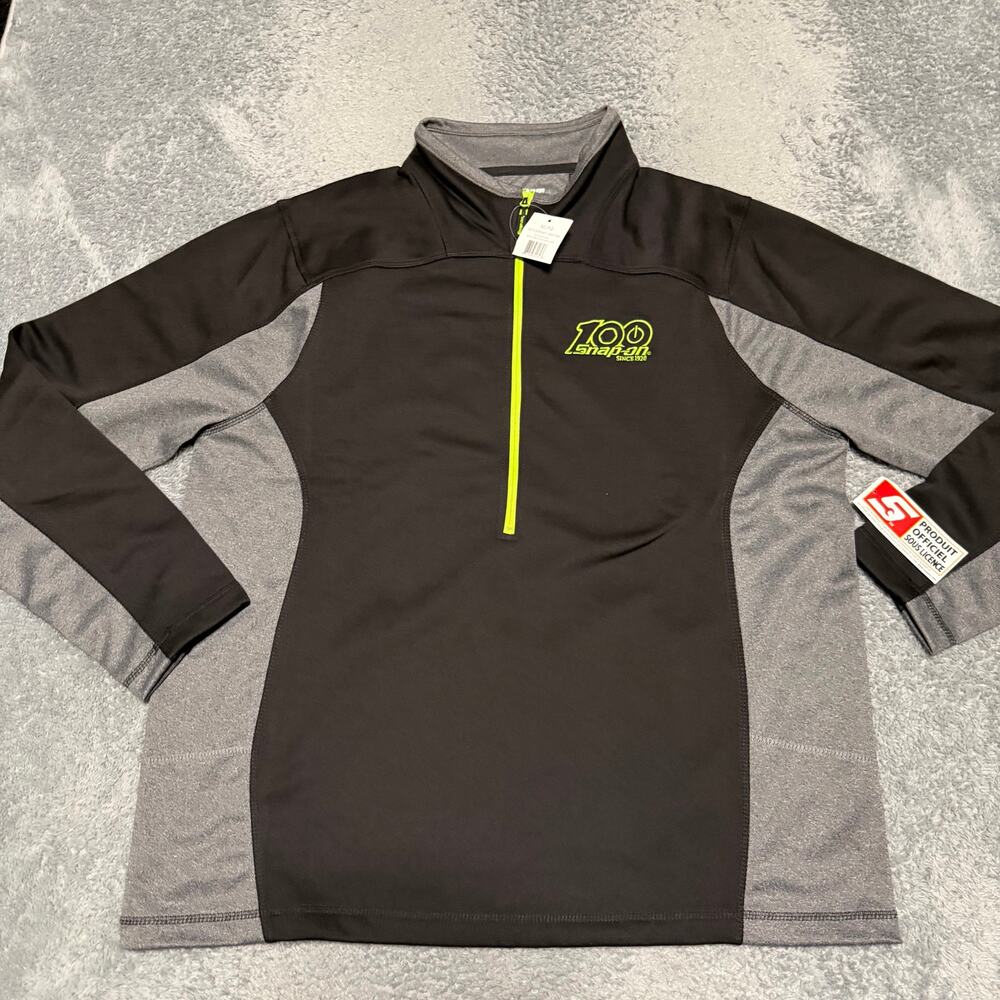 Snap On Overdrive Choko Sweatshirt Mens XL Black Green 1/2 Zip Long Sleeve